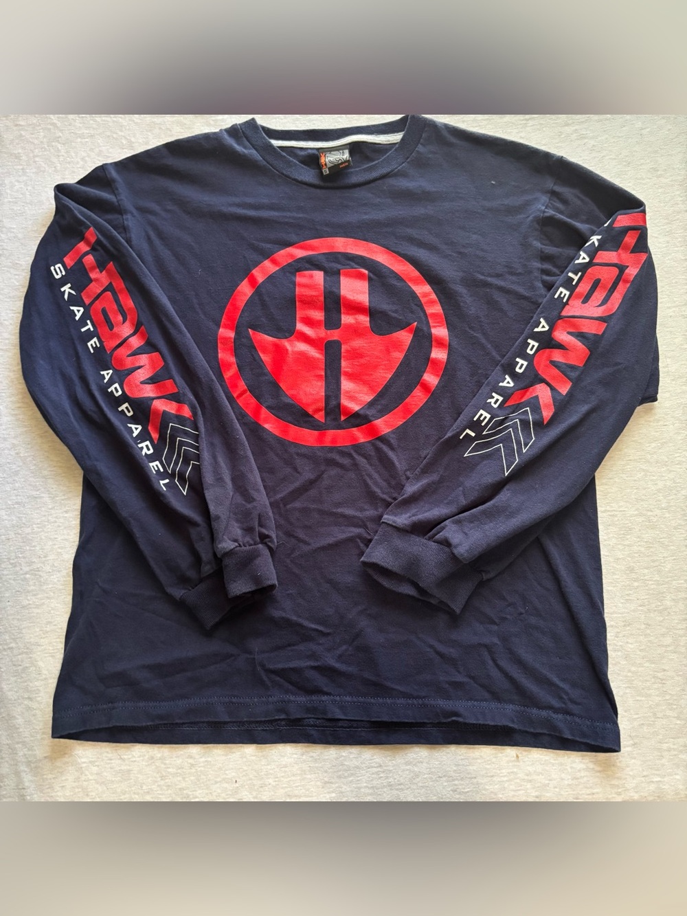 Tony Hawk Navy Red Long Sleeve Skate Graphic T-Shirt Men’s S Skater Tee